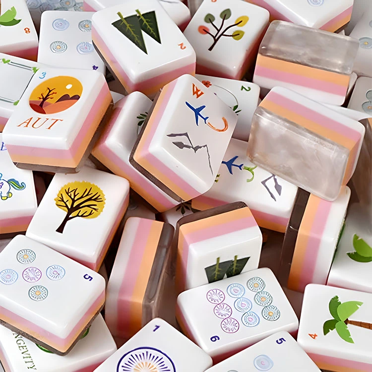 Lotosowe różowe akrylowe płytki Mahjong