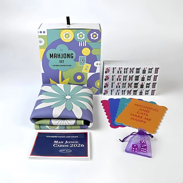 Zestaw retro kwiatowy Mahjong
