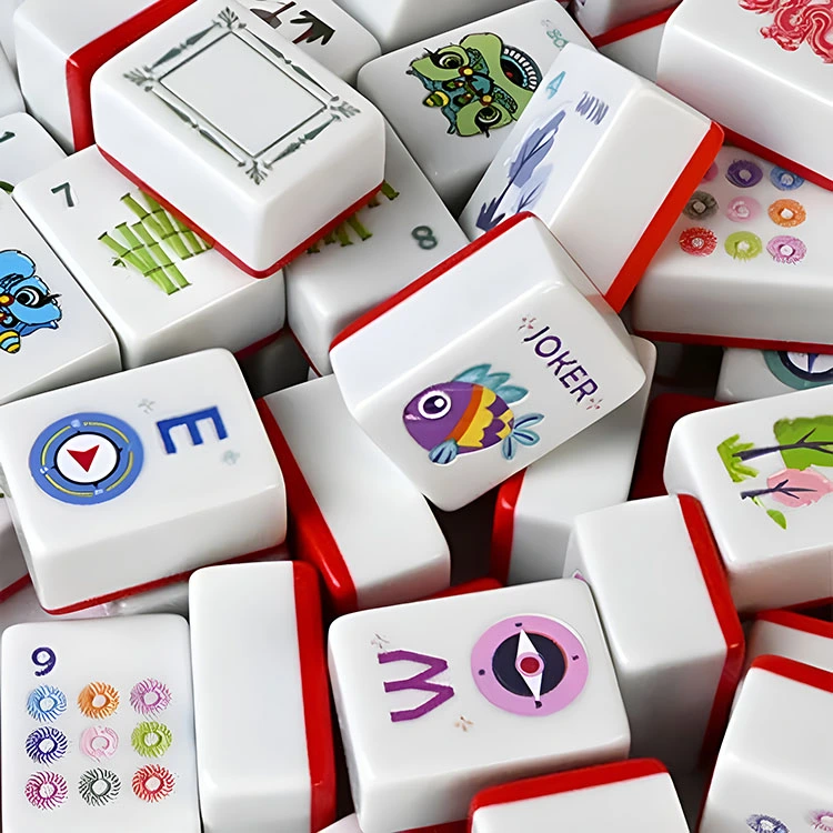 Żywe czerwone płytki melaminowe Mahjong